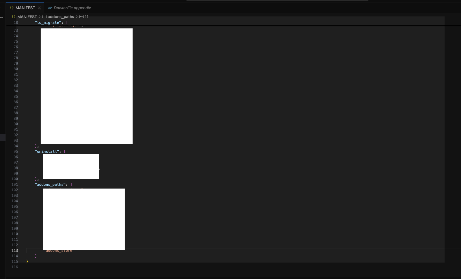 The result of a MANIFEST update